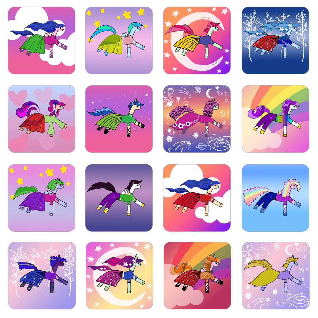 many playful ponies
